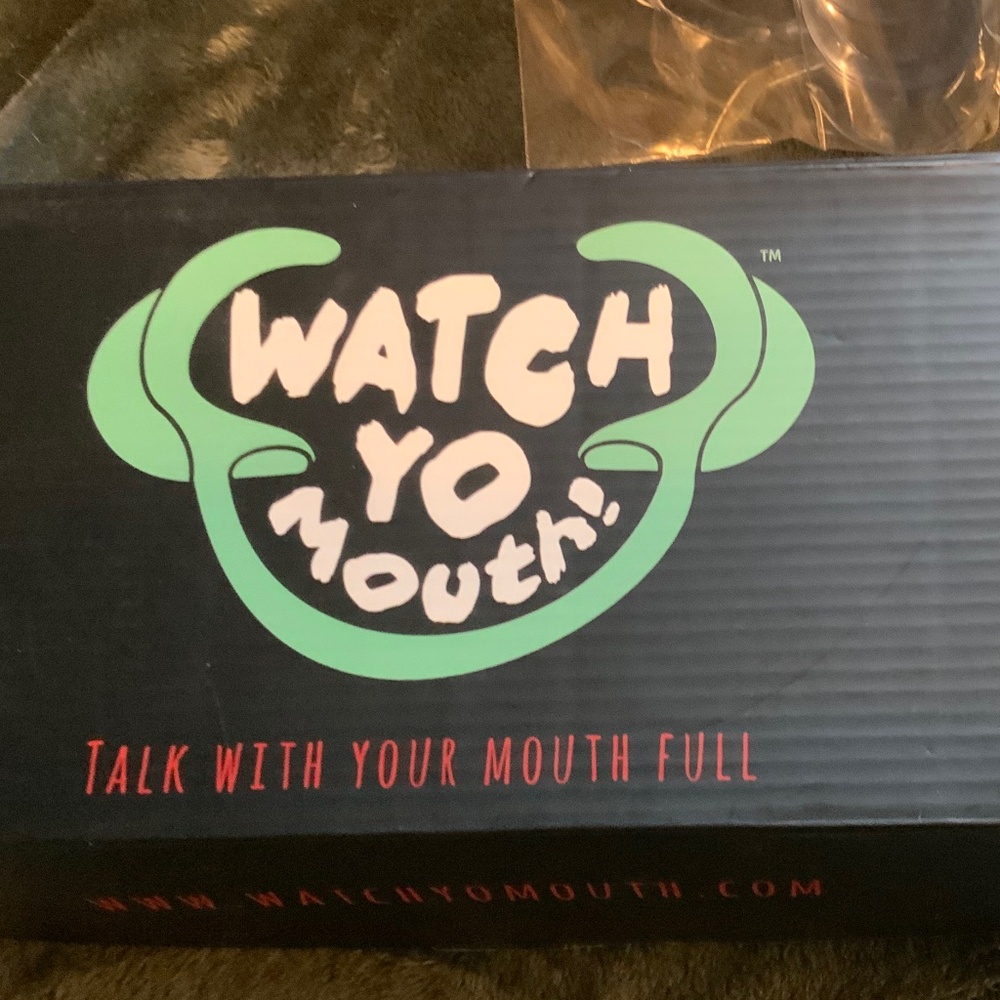 Watch Yo Mouth card game with never used mouth pieces & X-rated expansion packs